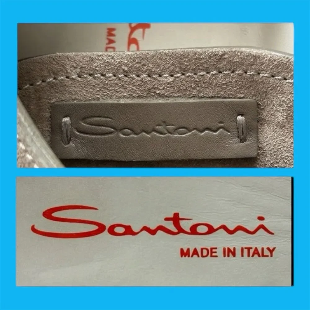 Santoni Men's Brown Suede Low Top Sneakers Shoes UK 9 US 10 Made in Italy